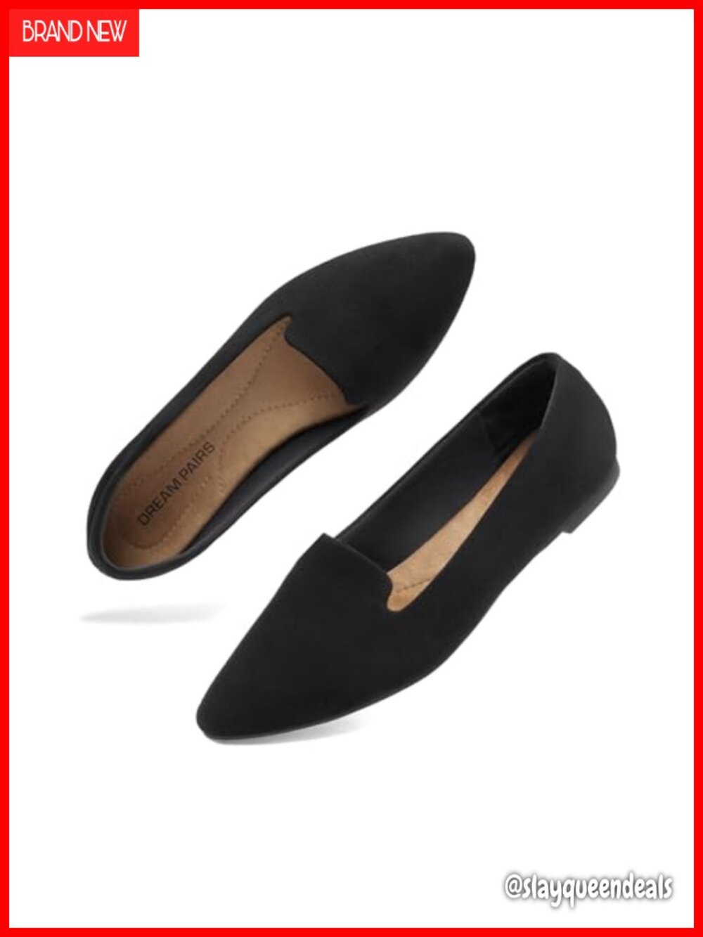 Womens Pointed Toe Business Dressy Flats Slip-On Comfort Shoes